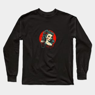 Vampire Pin-up lady No.1 Long Sleeve T-Shirt